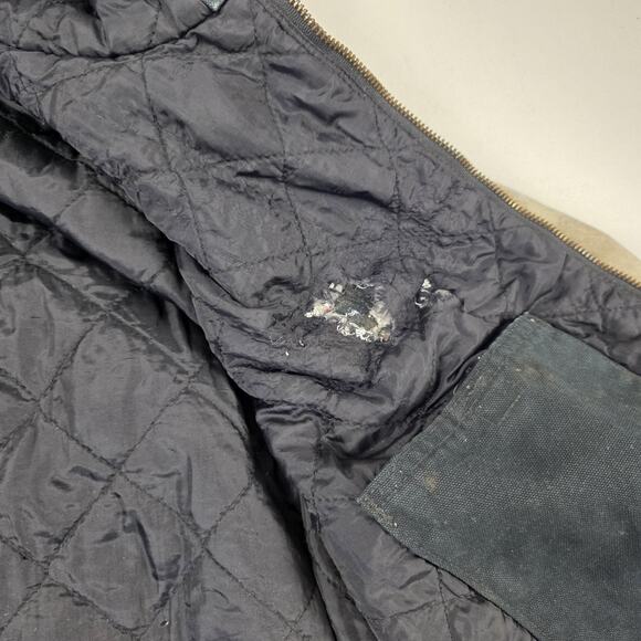 Carhartt Jacket Mens Large Brown Hooded Duck Active Quilted Workwear Distressed - Picture 14 of 16